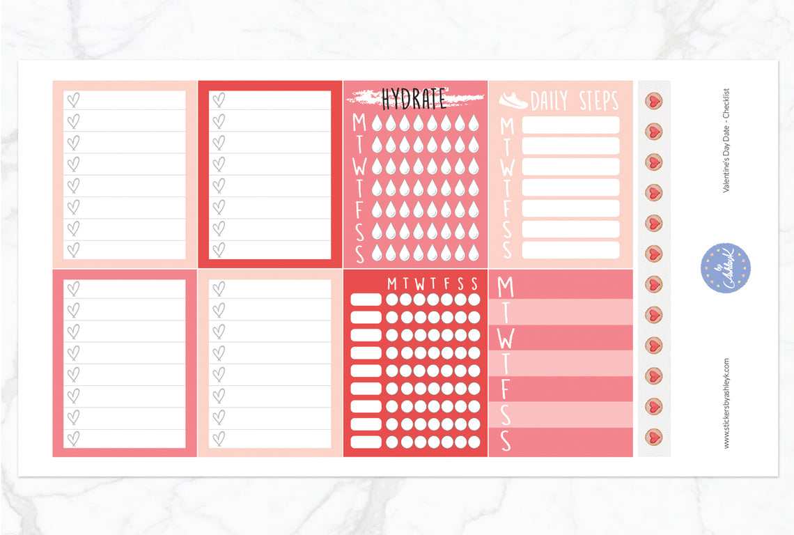 Valentine's Day Date Weekly Kit  - Checklist Sheet