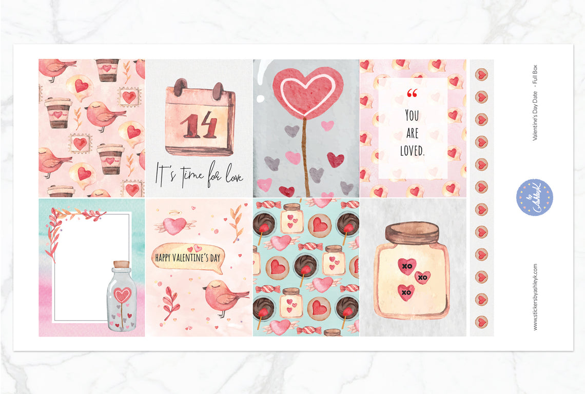 Valentine's Day Date Weekly Kit  - Full Box Sheet