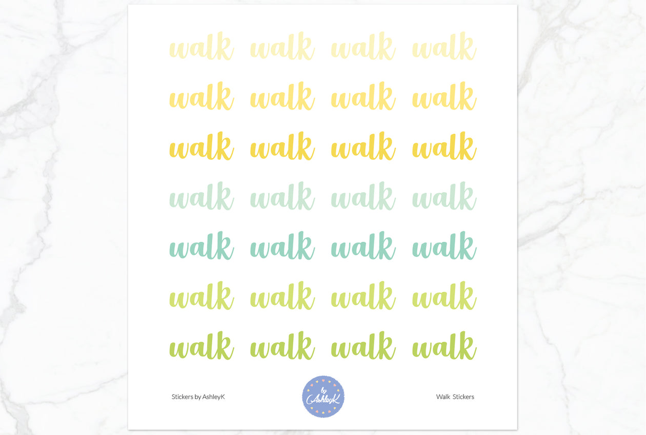 Walk Lettering Stickers - Lemon&Lime