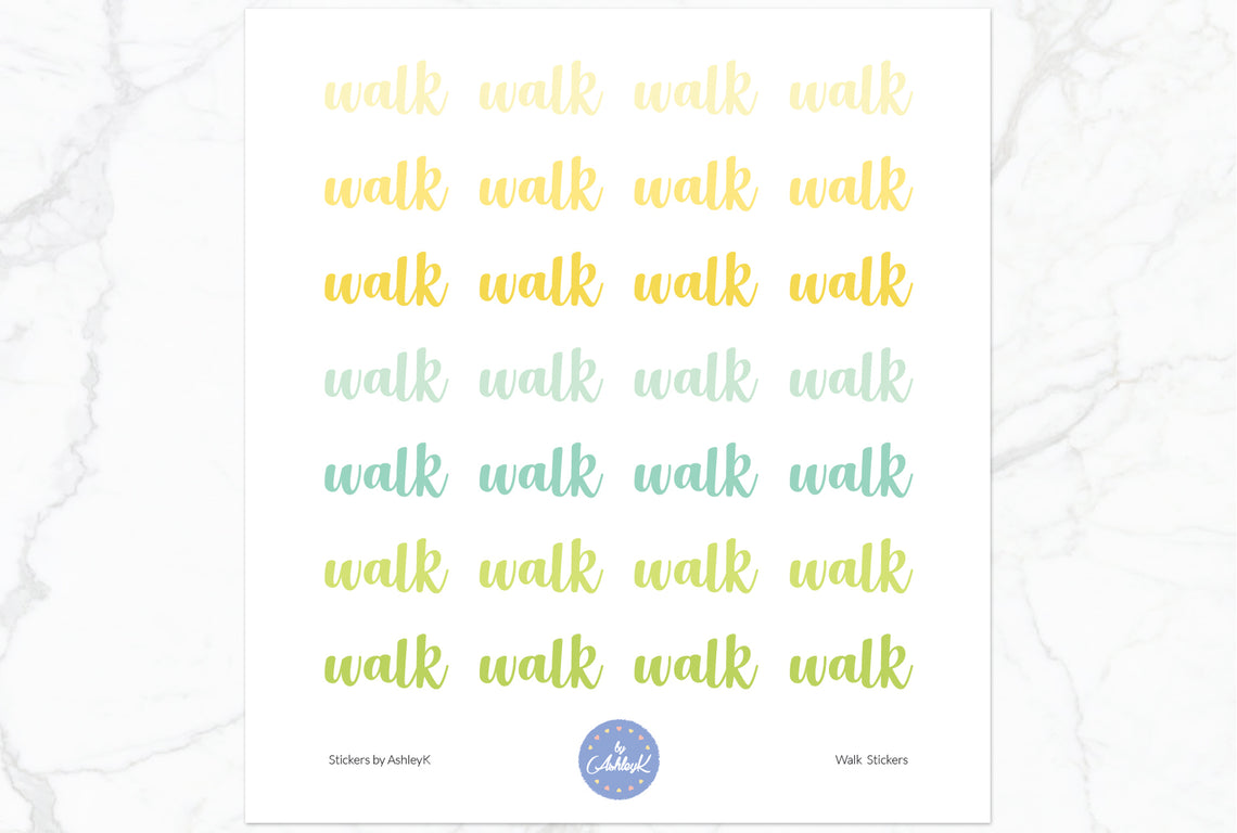 Walk Lettering Stickers - Lemon&Lime