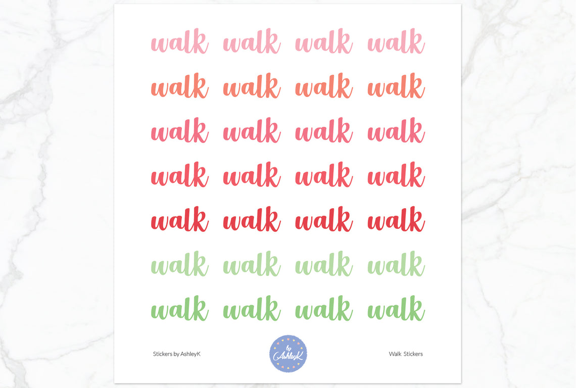 Walk Lettering Stickers - Strawberry