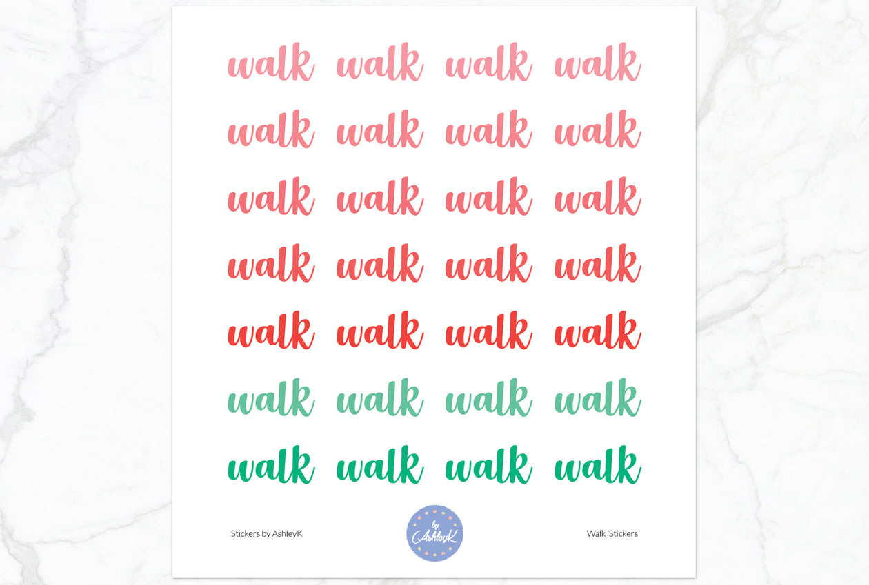 Walk Lettering Stickers - Watermelon