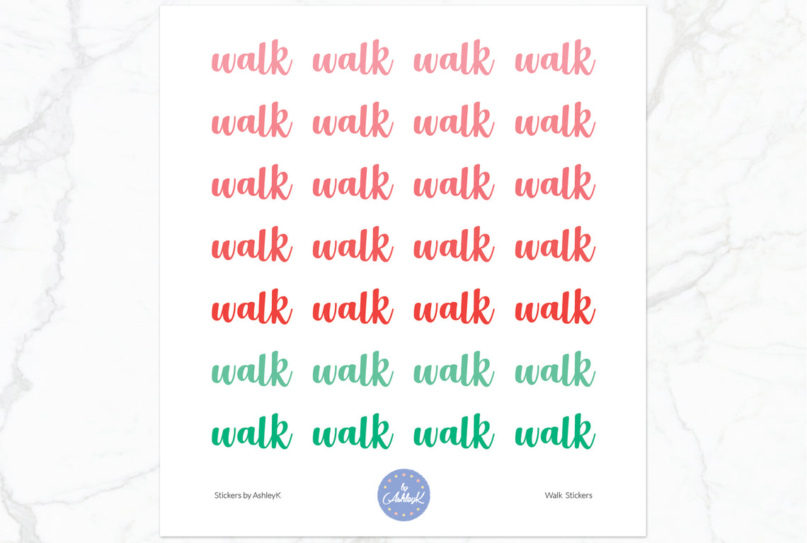 Walk Lettering Stickers - Watermelon