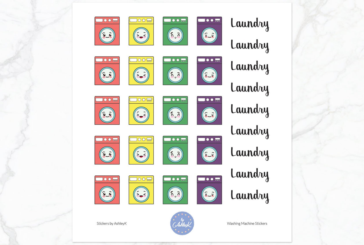 Washing Machine Stickers - Pastel Rainbow