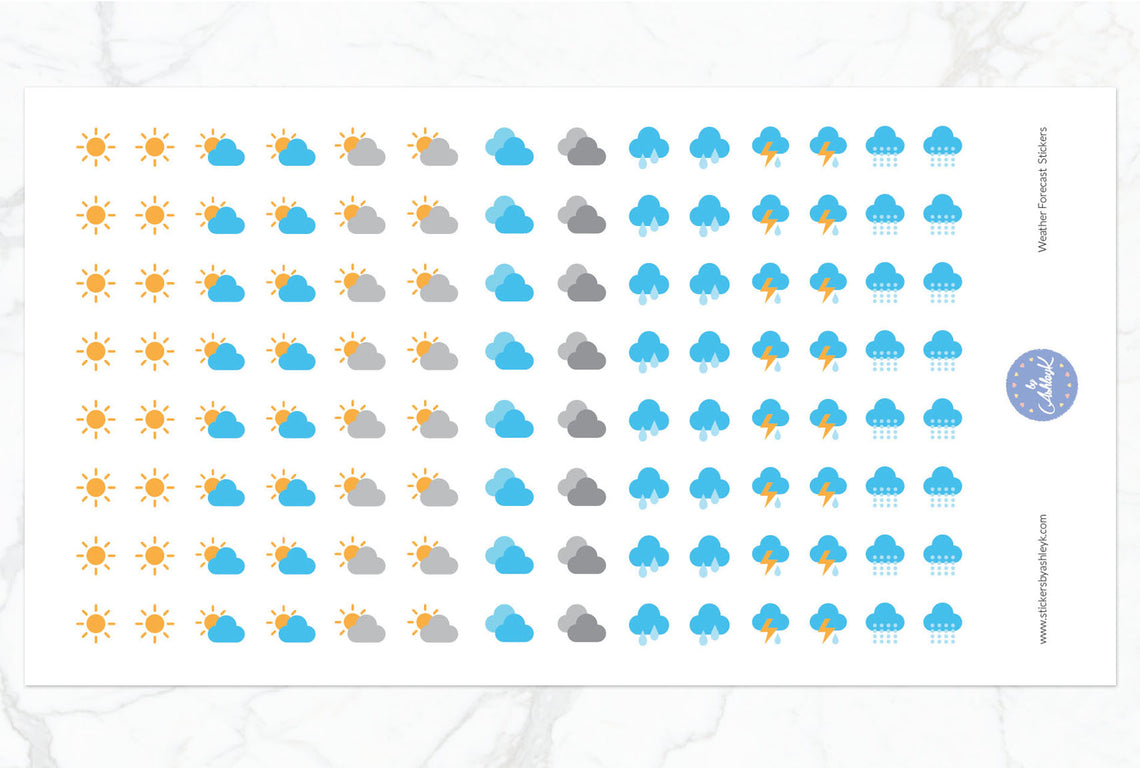 Weather Forecast Stickers - With Snow