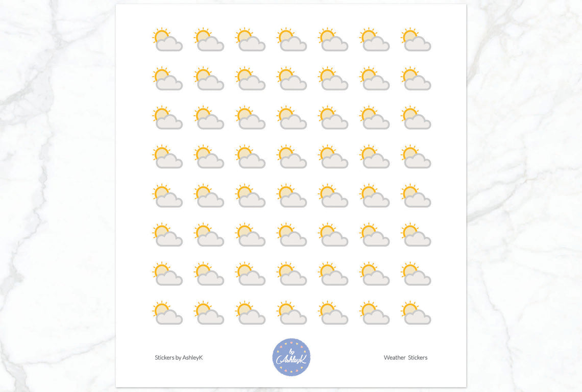Weather Stickers - Partly Sunny(Grey)