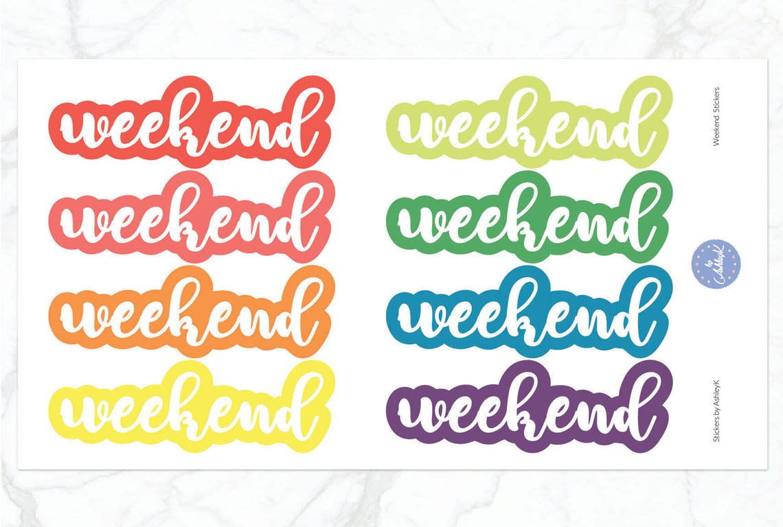 Weekend Stickers - Pastel Rainbow