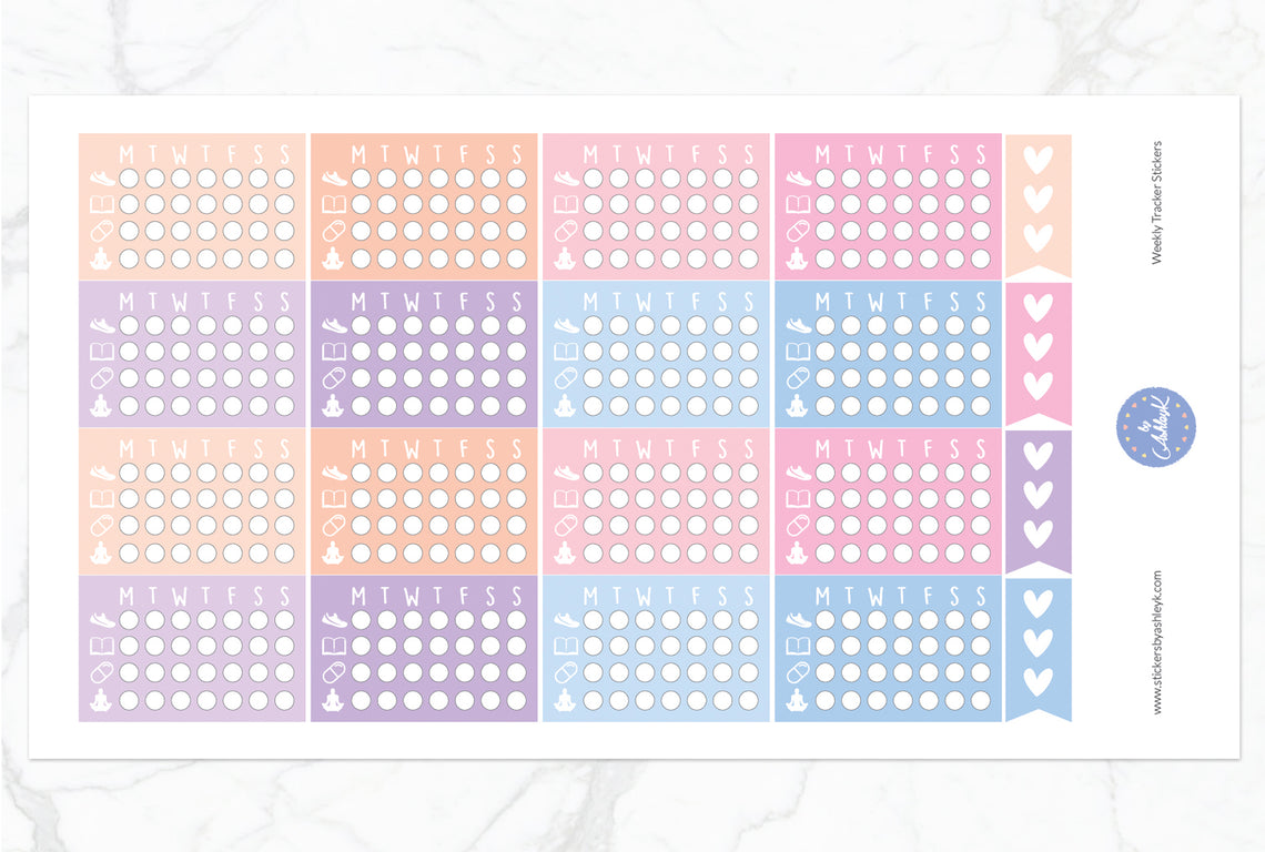 Weekly Tracker Stickers - Pastel Sunset
