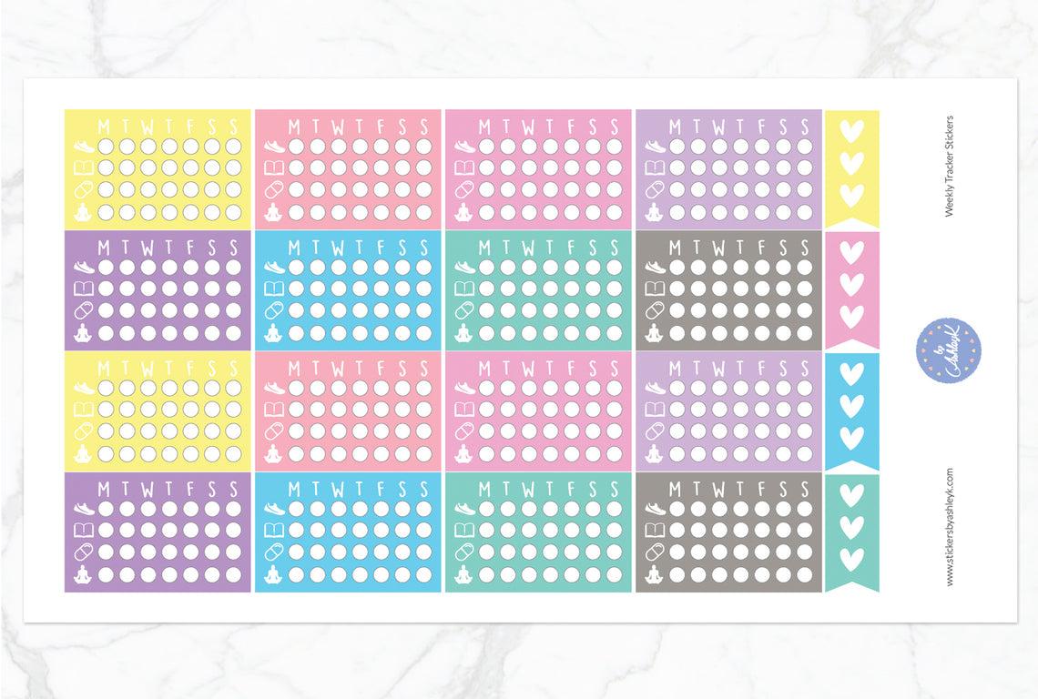Weekly Tracker Stickers - Pastel