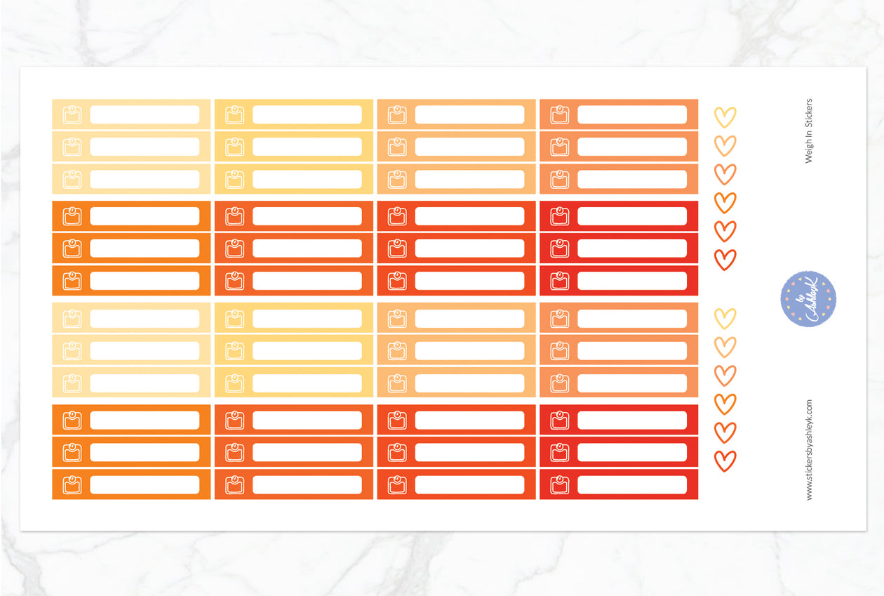 Weigh In Stickers - Orange