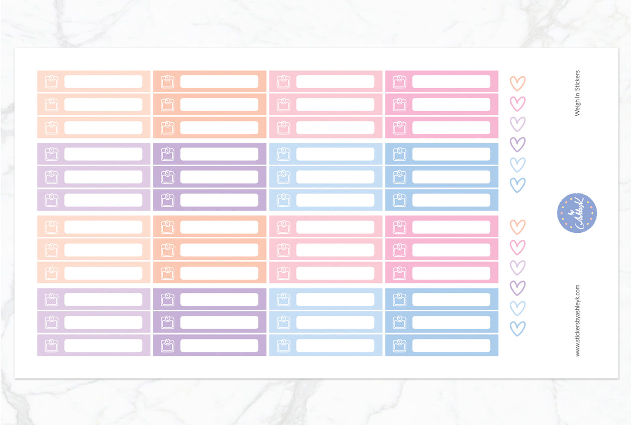 Weigh In Stickers - Pastel Sunset