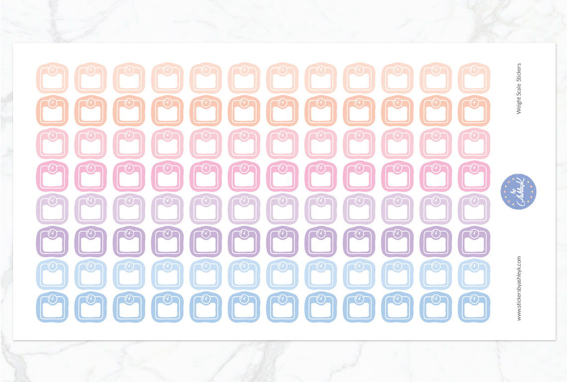 Weight Scale Stickers - Pastel Sunset