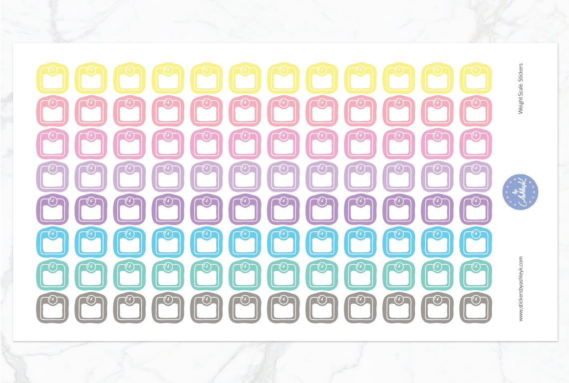 Weight Scale Stickers - Pastel