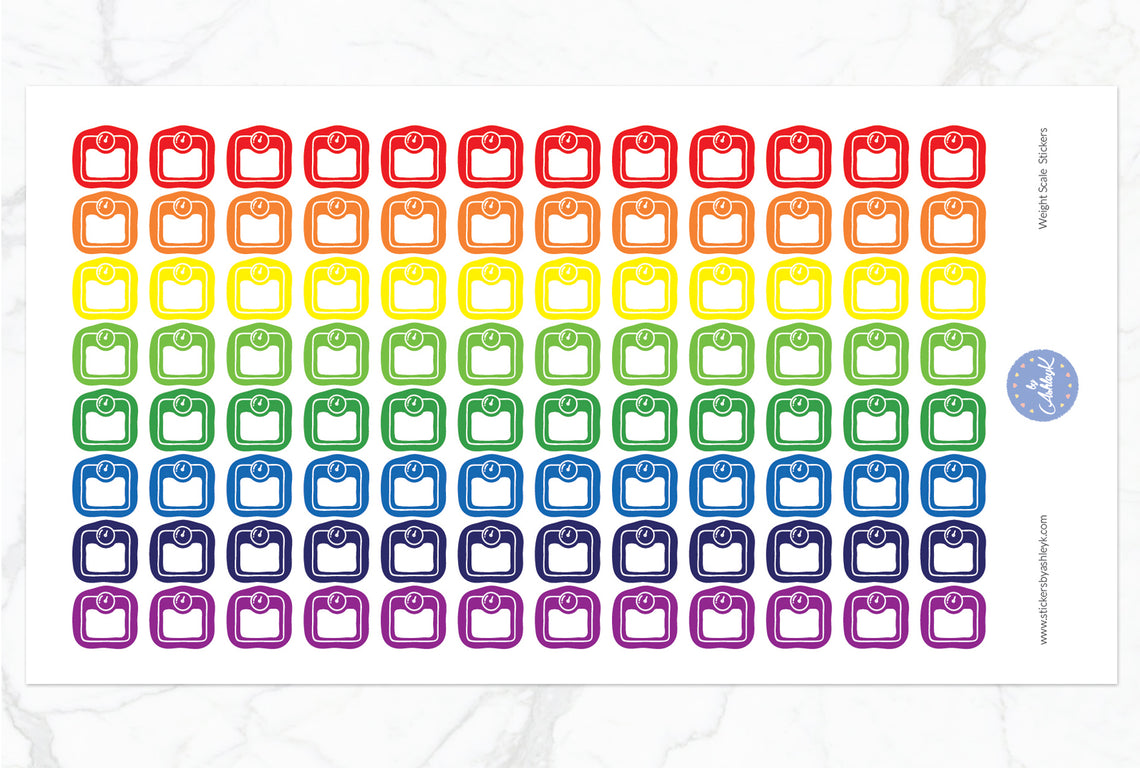 Weight Scale Stickers - Rainbow