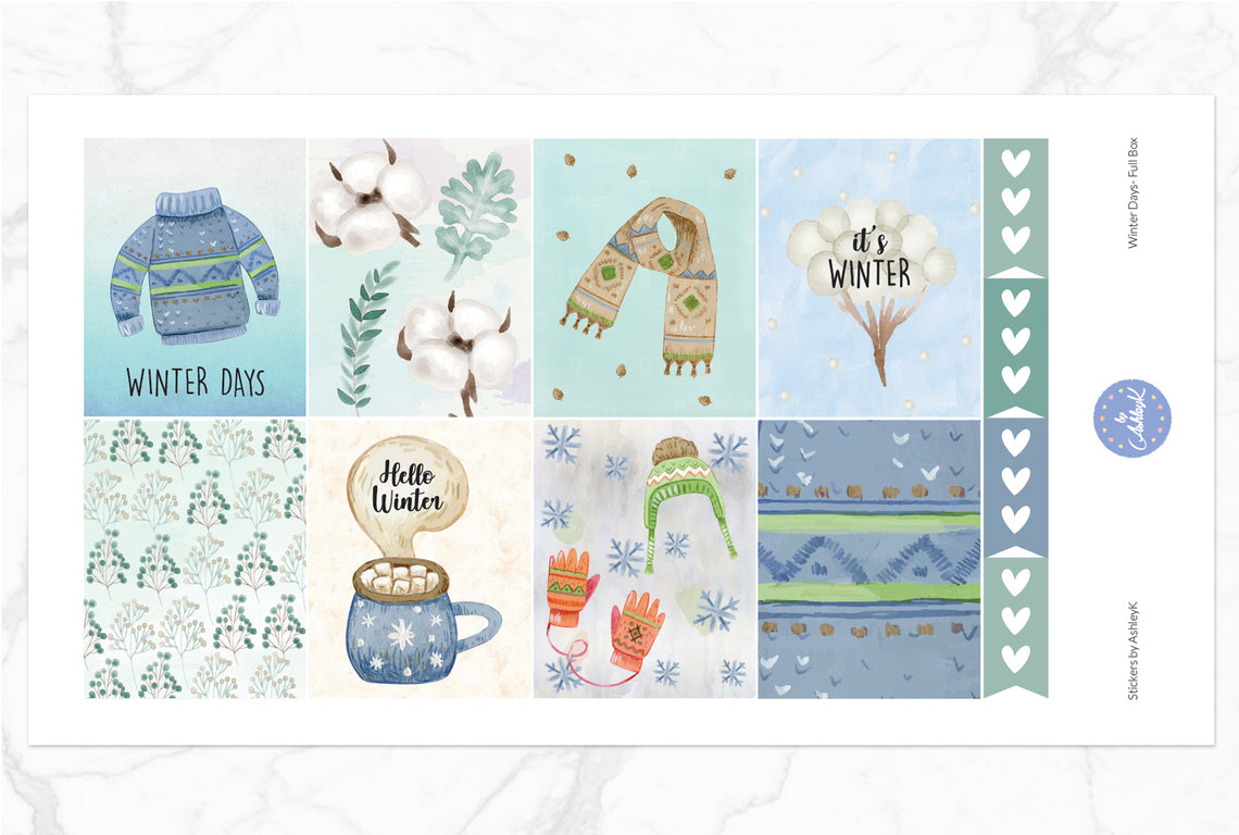 Winter Days Weekly Kit  - Full Box Sheet