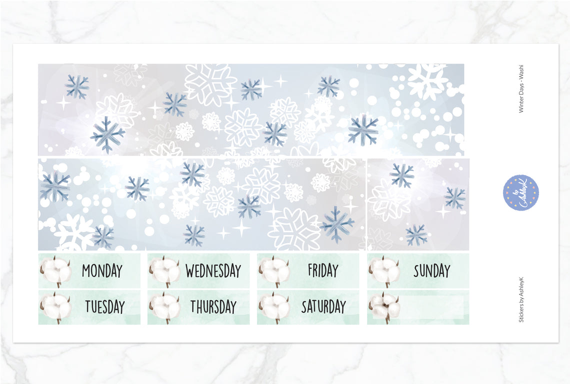 Winter Days Weekly Kit  - Washi Sheet