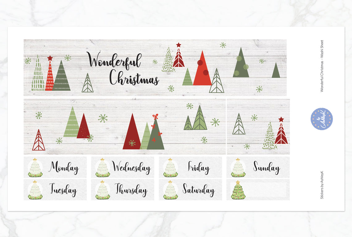 Wonderful Christmas  - Washi Sheet