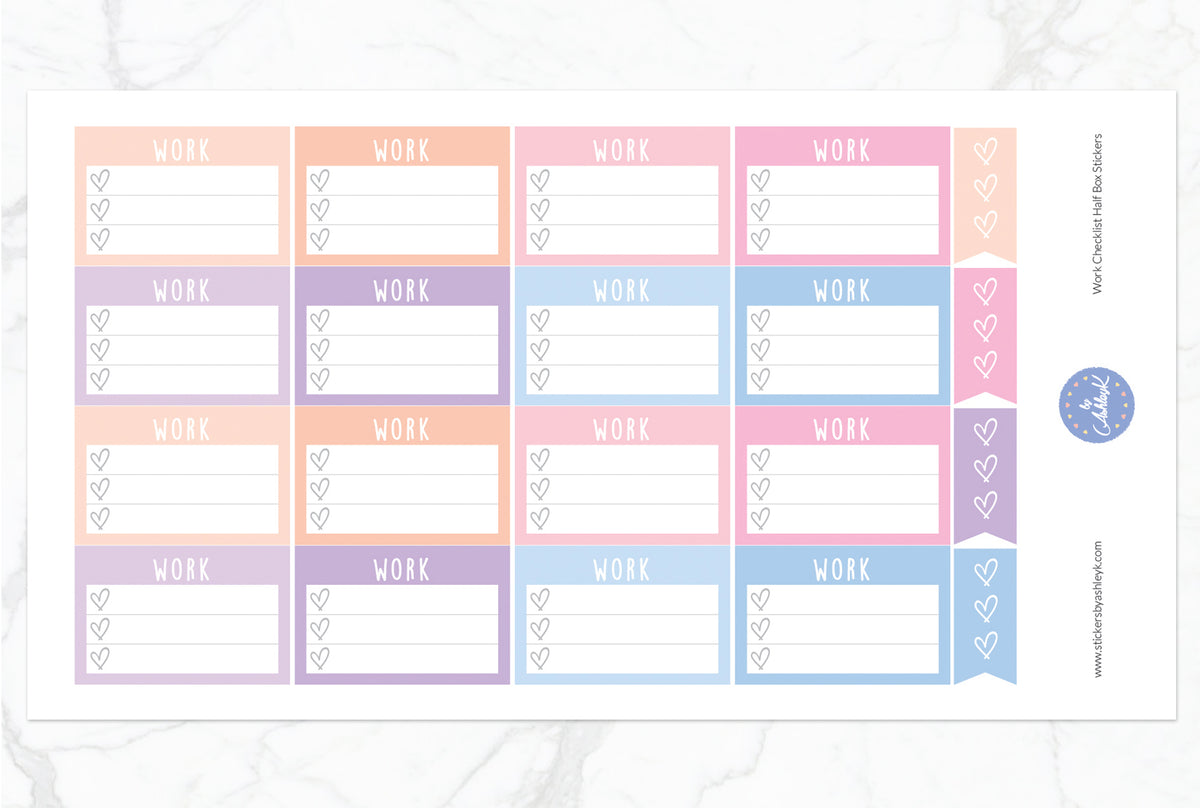 Work Checklist Half Box Planner Stickers – Stickers by AshleyK