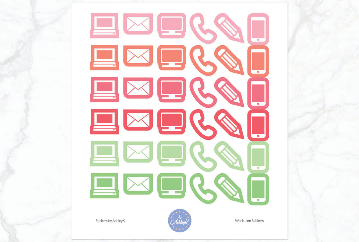 Work Icon Stickers - Strawberry