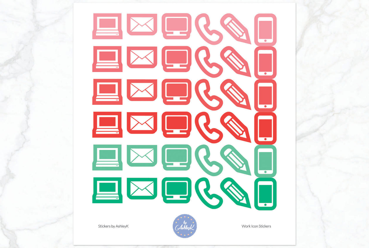 Work Icon Stickers - Watermelon
