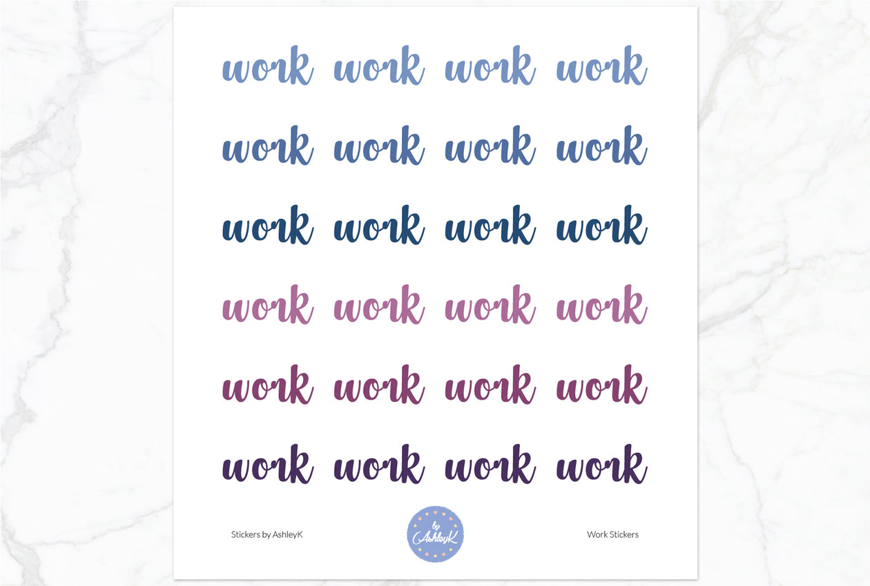 Work Stickers - Blueberry