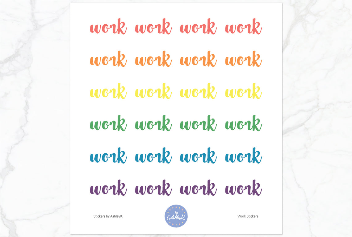 Work Stickers - Pastel Rainbow