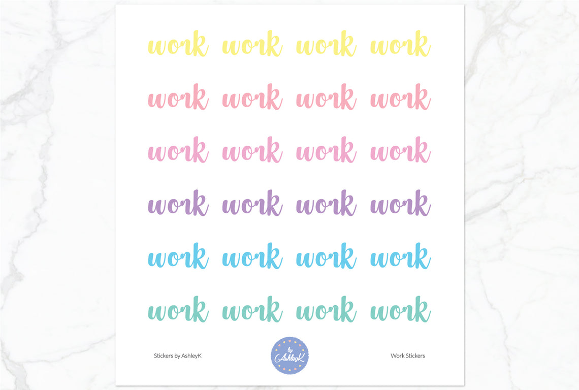 Work Stickers - Pastel