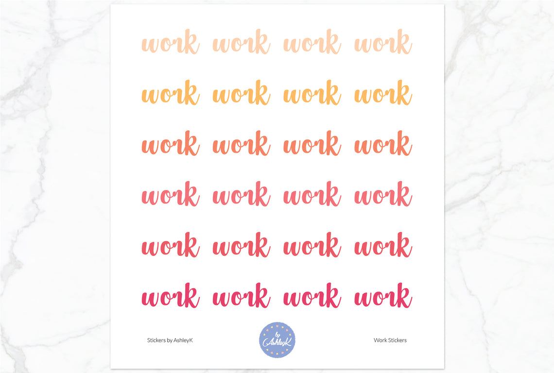Work Stickers - Peach