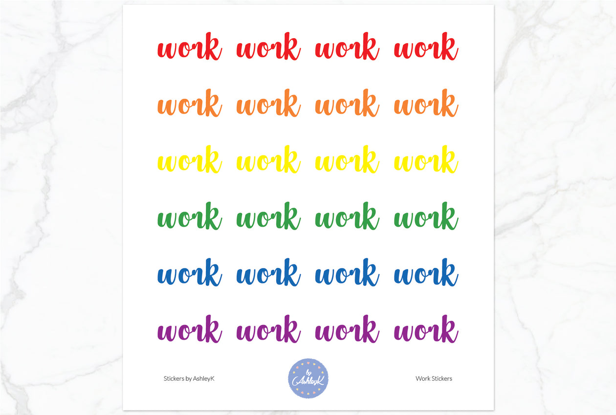 Work Stickers - Rainbow