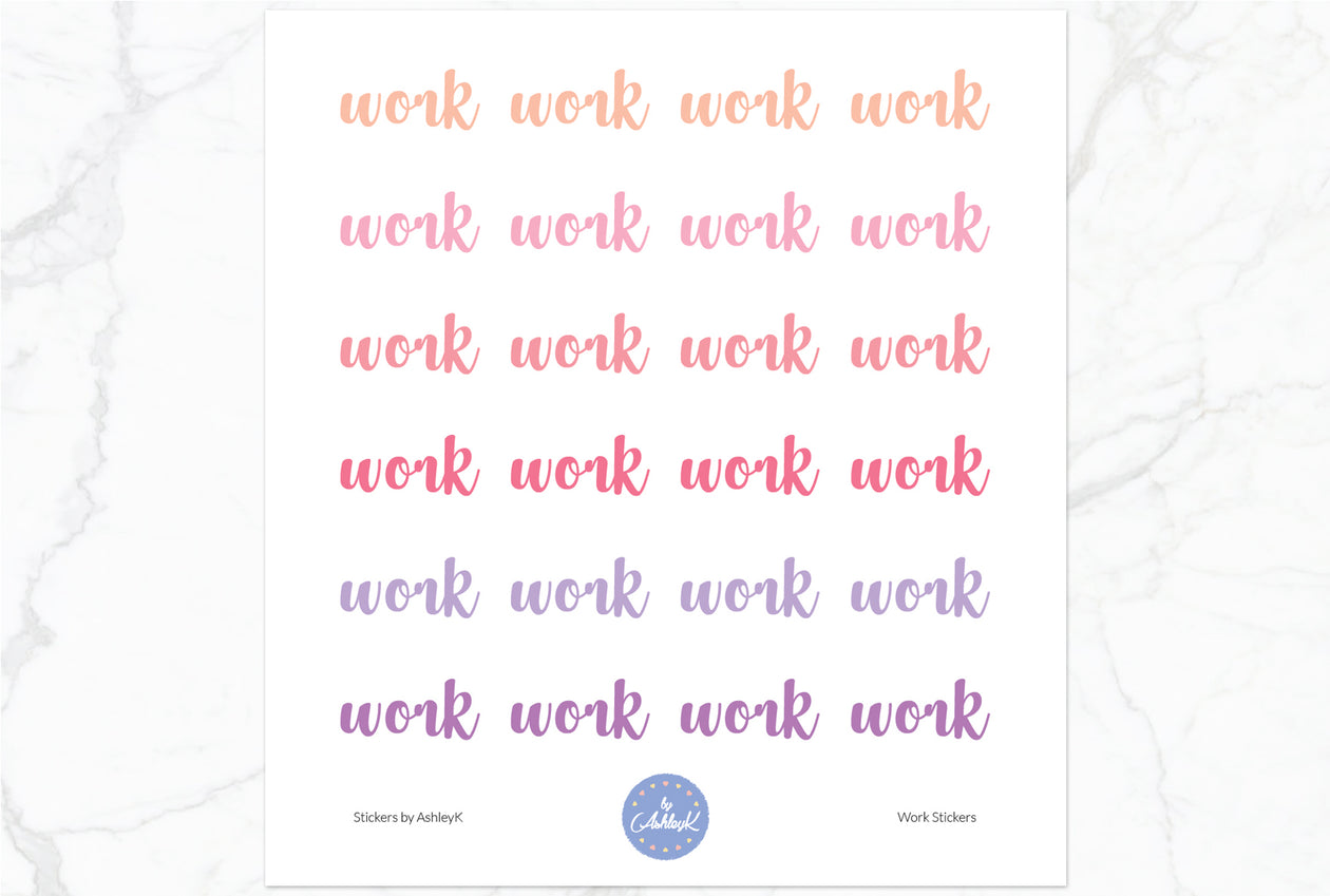 Work Stickers - Raspberry