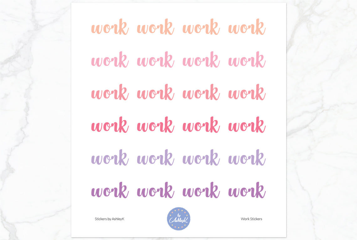 Work Stickers - Raspberry