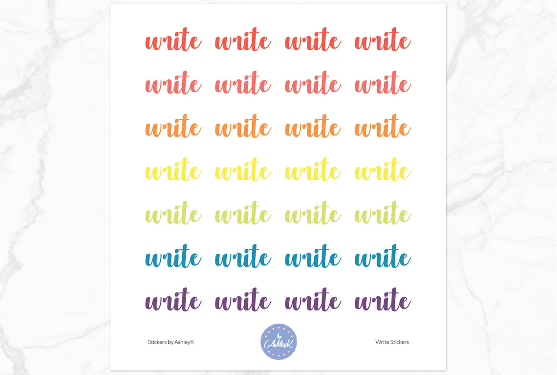 Write Stickers - Pastel Rainbow
