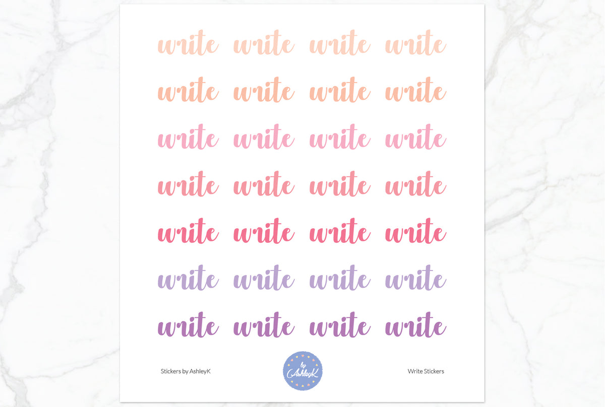Write Text Sticker Write Lettering Planner Stickers – Stickers by AshleyK