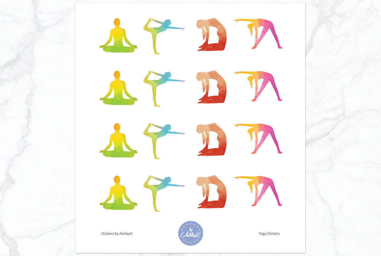 Autocollants d’icônes de yoga