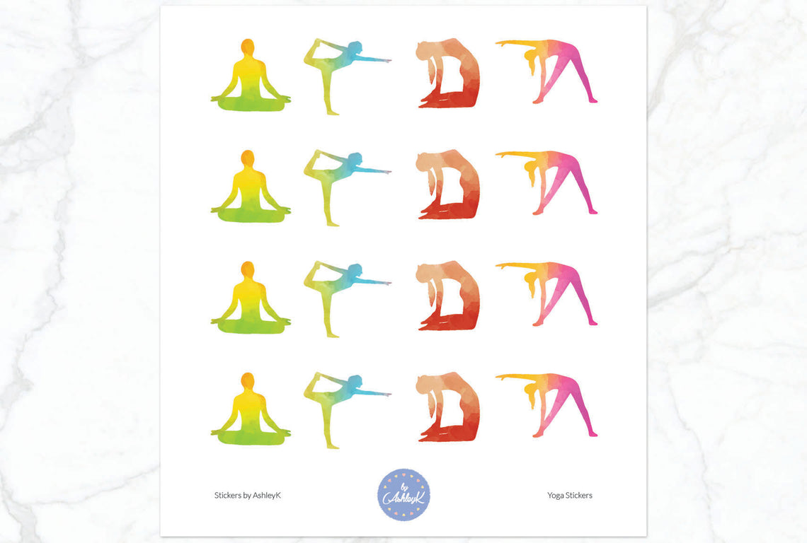 Yoga Icon Stickers – Stickers by AshleyK