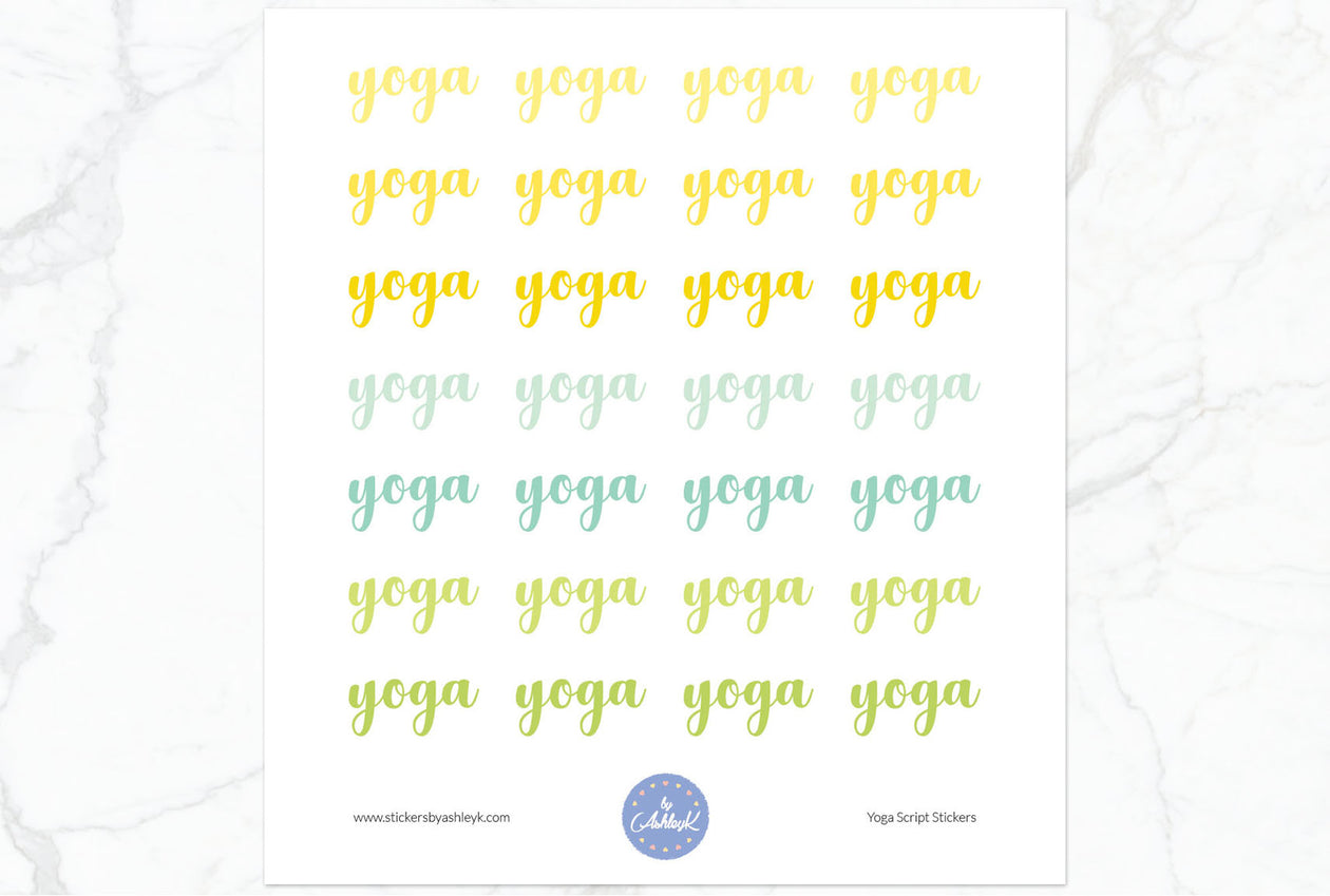 Yoga Script Stickers - Lemon&Lime